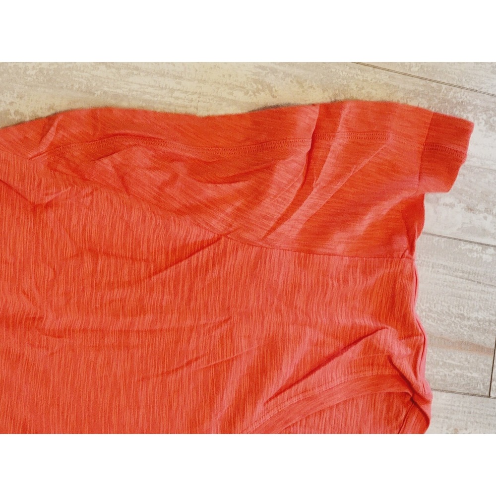 Chico's 2 Cotton Slub T-Shirt Flutter‎ Ruffle Sleeve Orange Blossom Large NWT - Picture 8 of 8